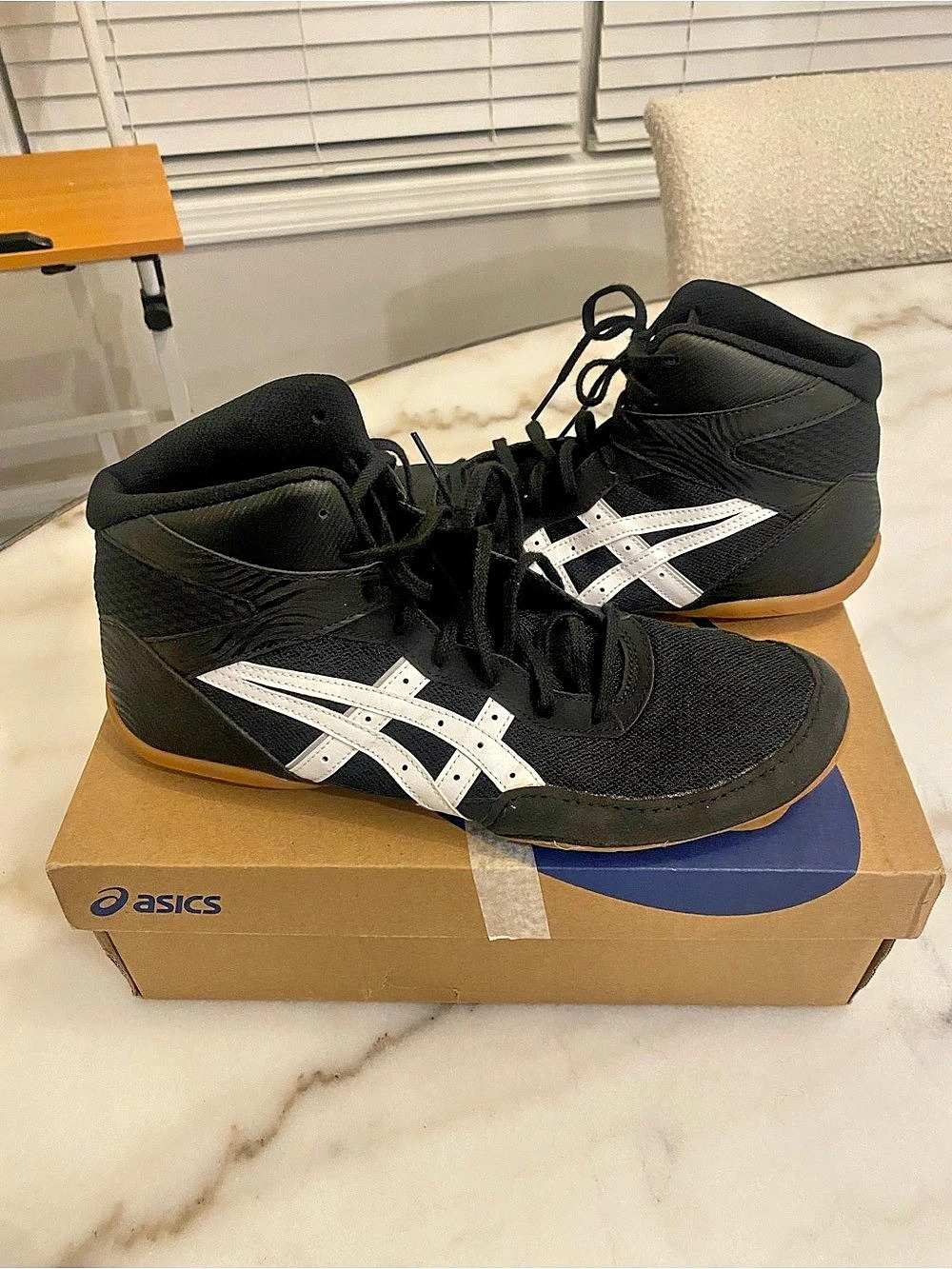 ASICS Matcontrol Wrestling Shoes Black & White